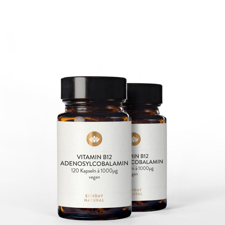 Vitamin B12 Adenosylcobalamin 1000µg bioaktiv vegan natürlich 2x120 Kapseln