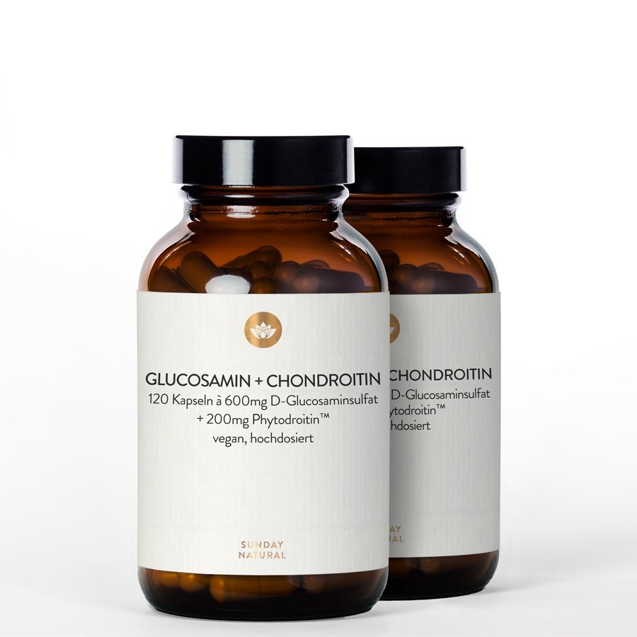 Glucosamin + Chondroitin, pflanzlich, hochdosiert, 2x120 Kapseln