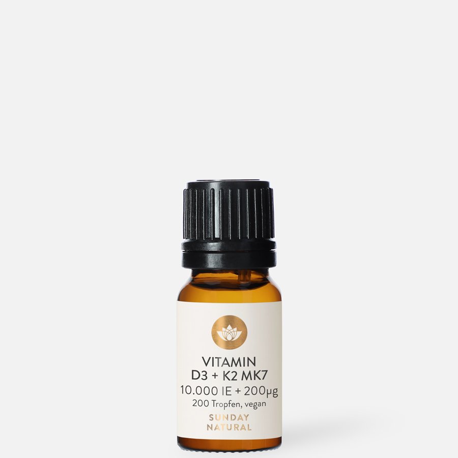 Vitamin D3+K2 MK7 all trans 10000 IE + 200 µg x 200 Tropfen VEGAN