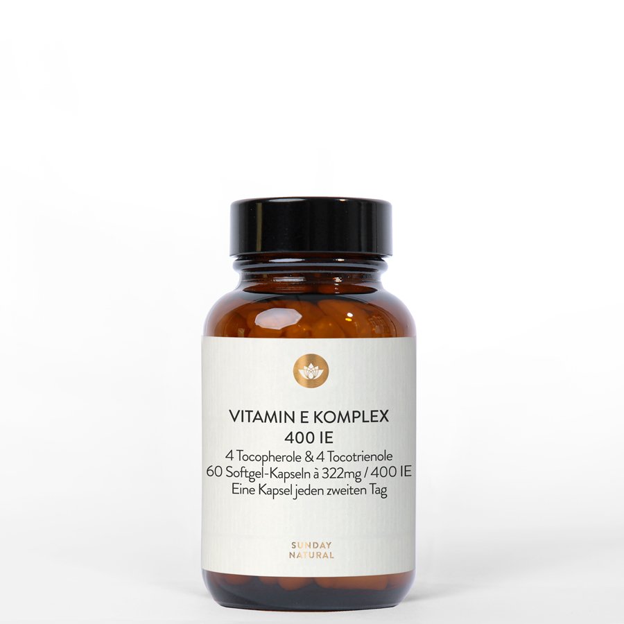 Vitamin E 400 IE Komplex hochdosiert, natürlich. 60 Kapseln