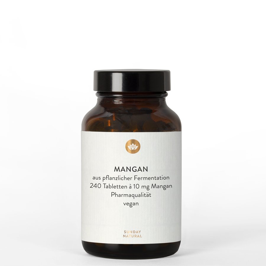 Mangan 10mg als Mangangluconat in Pharmaqualität, 240 Tabletten