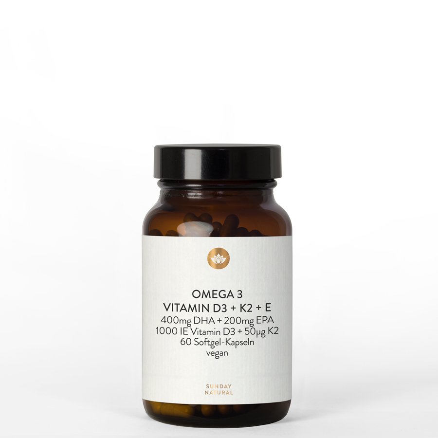 Omega 3 + Vitamin D3 + K2 + E vegan 60 Softgel Kapseln