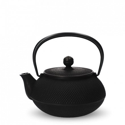 Japanese Cast Iron Teapot Black Arare Iwachu