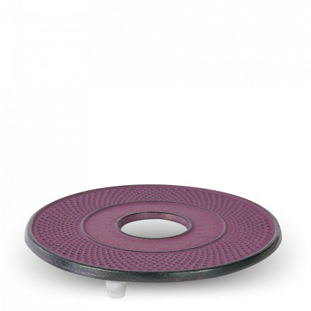Teapot Cast Iron Saucer Arare Cassis