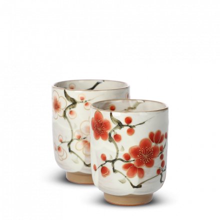 Teetassen Set Japan Tōan Ume Yunomi 2er Set
