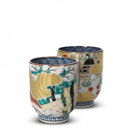 Teetassen Set Japan Porzellan Ichiraku Genji-Monogatari