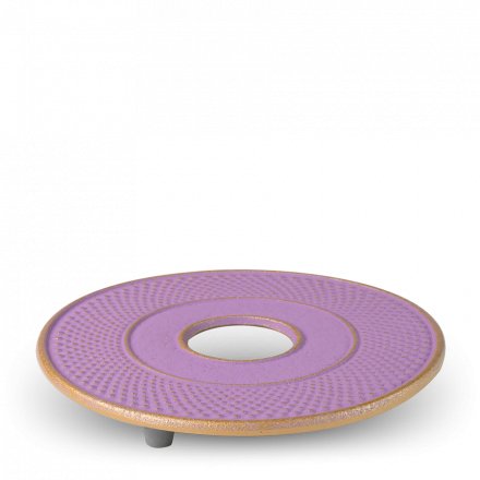 Teapot Cast Iron Saucer Arare Purple, Iwachu