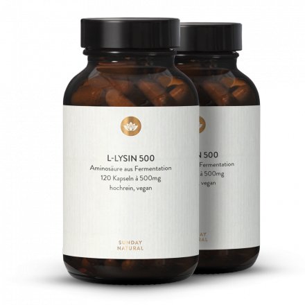 Vegan L-Lysine Produced by Fermentation 500mg Capsules