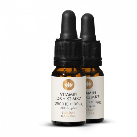 Vitamin D3 + K2 MK7  2.500 IE + 100 µg all trans 600 Tropfen