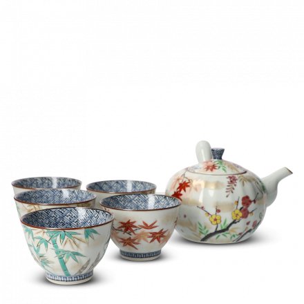 Japanese Tea Set Porcelain Irodorikachō