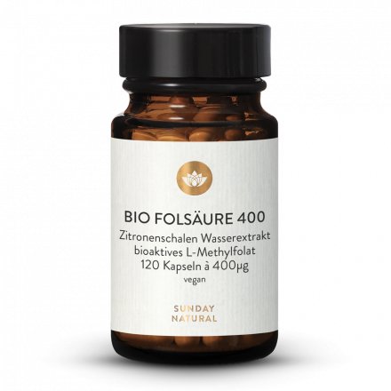 Organic Folate (Folic Acid) 400µg Capsules