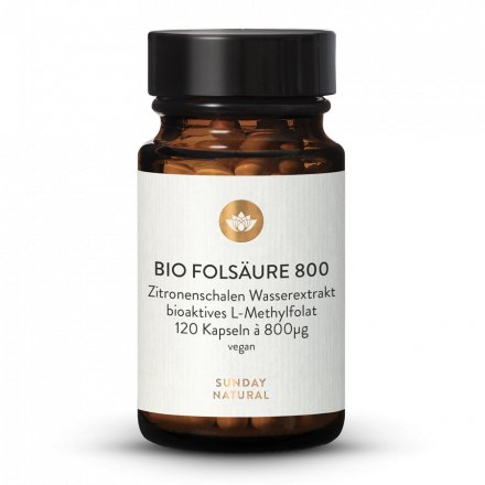 Organic Folate (Folic Acid) 800µg Capsules High-Dose