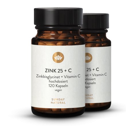 Bisglycinate De Zinc 25mg + Vitamine C Naturelle