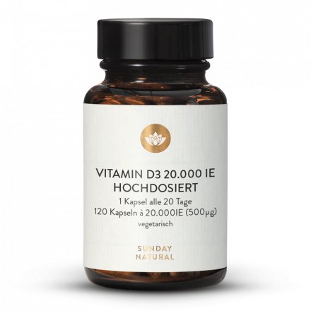 Vitamin D3 20.000 IE 120 Kapseln Hochdosiert