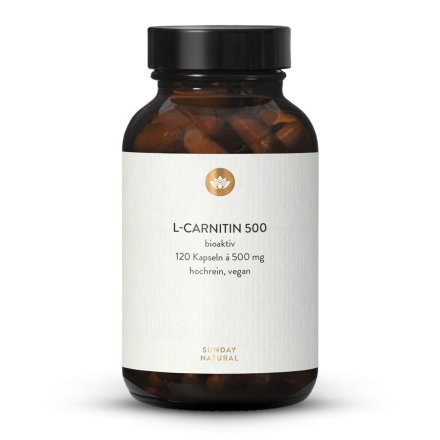 L-Carnitine 500 Gélules Tartrate De Carnitine, Bio-actif 