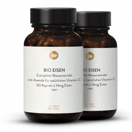 Bio Eisen Kapseln 14mg Hochdosiert + Acerola Vitamin C