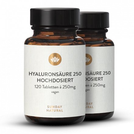 Hyaluronic Acid 250mg High-Dose Vegan, From Fermentation