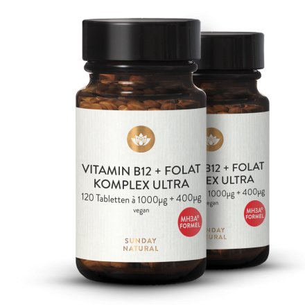 Vitamin B12 + Folsäure MH3A®+Folat Komplex 1000µg + 400µg