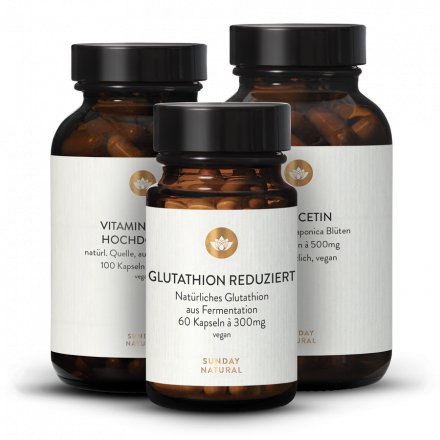 Quercetin, Vitamin C, Glutathion