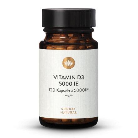 Vitamin D3 5,000 IU High-Dose, 120 Capsules, Vegan