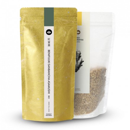 Organic Benifuuki Sanbancha + Ginger Tea Set