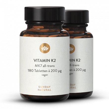Vitamin K2 200µg MK7 All-Trans Vegan 180 High-Dose Tablets