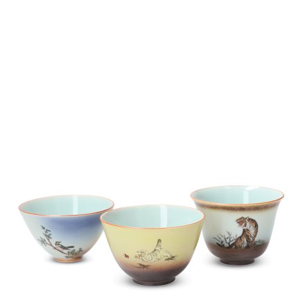 Jingdezhen Gongbi Painted Porcelain Teacup Animal