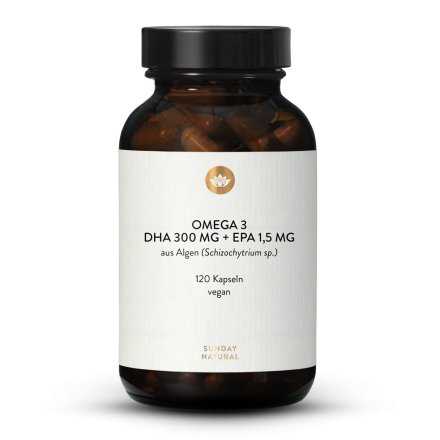Oméga-3, 300 mg de DHA + 1,5 mg d'EPA, vegan