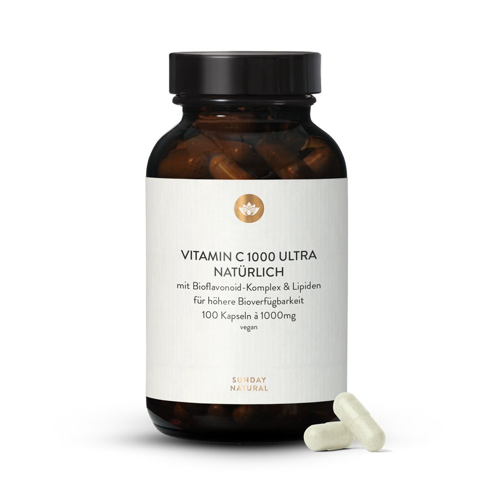Vitamin C 1000 Ultra Naturlich Lipide Bioflavonoide 100 Kapseln Sunday Natural