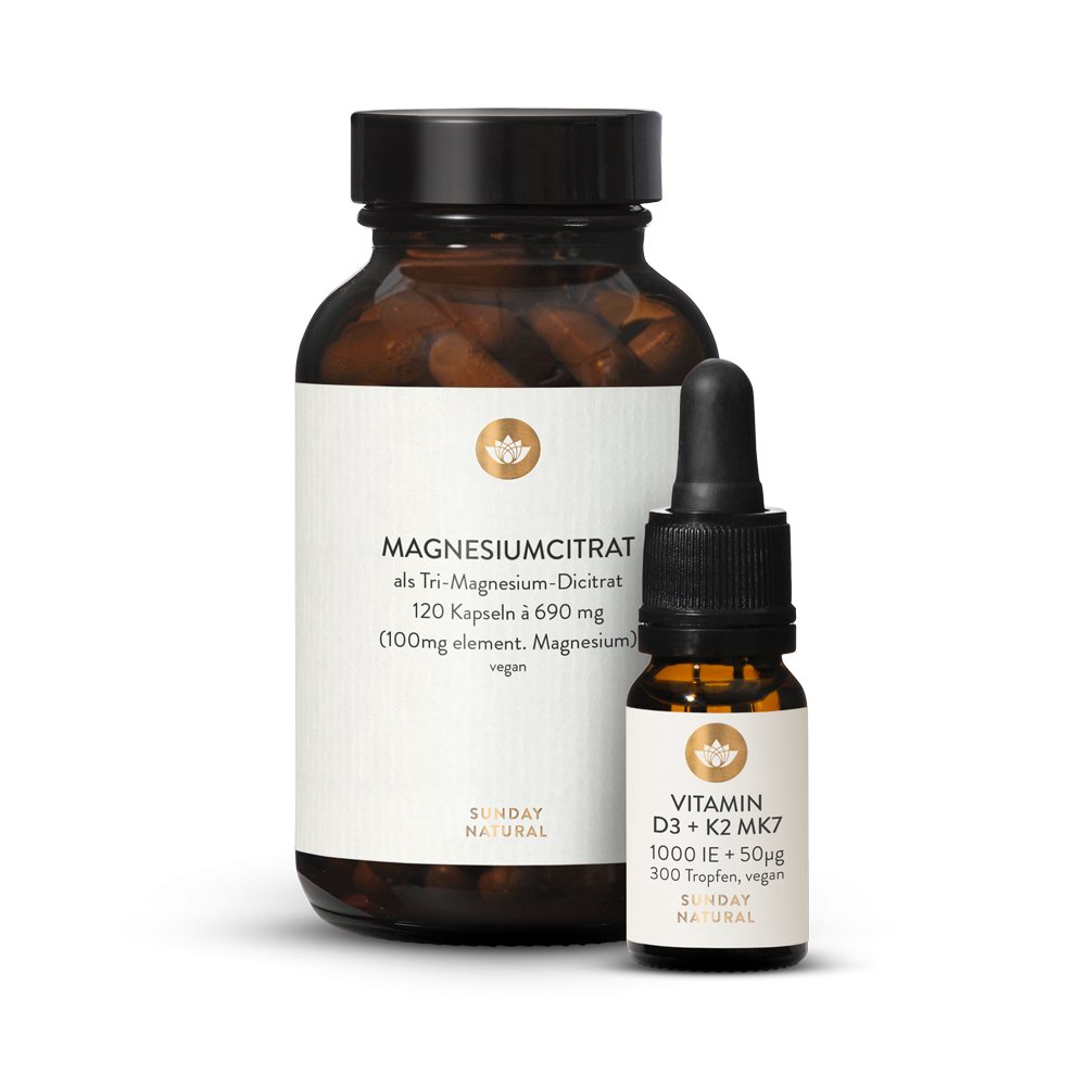 Vitamin D & K2 Plus Magnesium Citrat synergistisches Vorteilsset