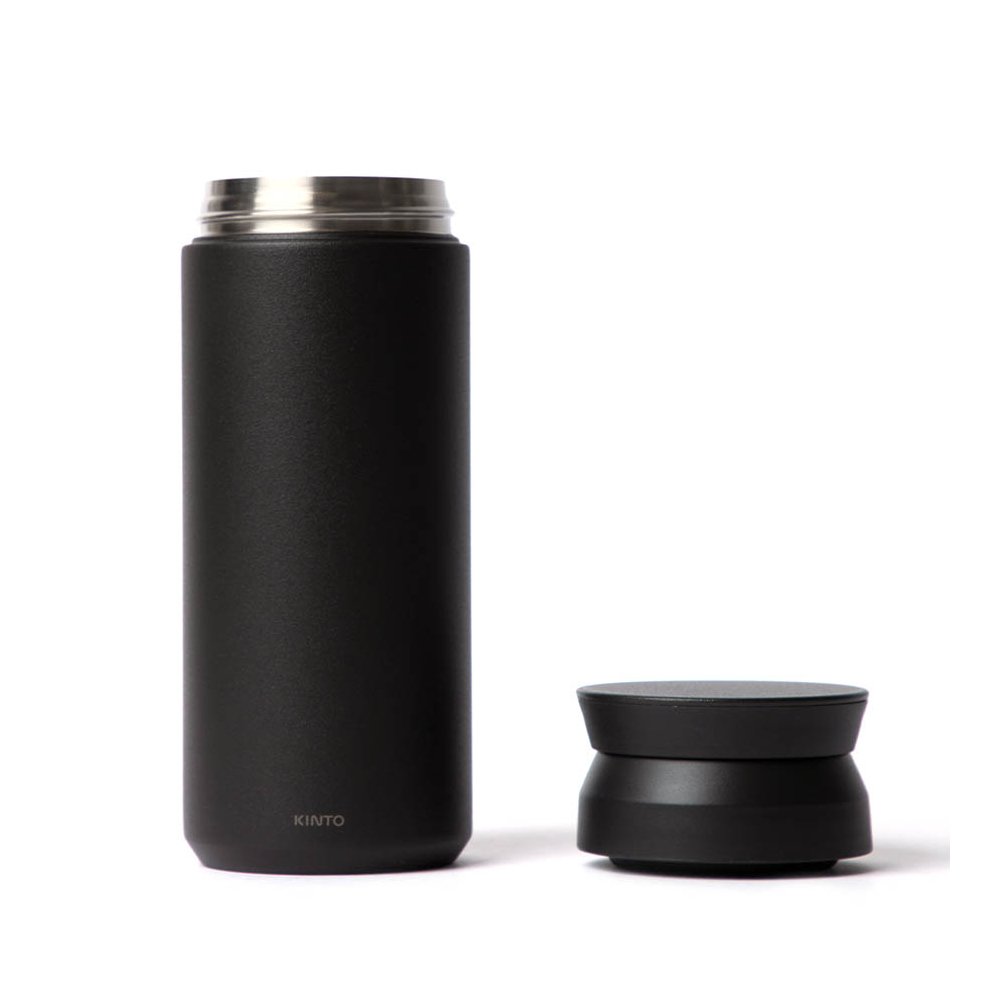 Kinto Travel Tumbler Thermoskanne, Edelstahl, schwarz, 500ml Sunday