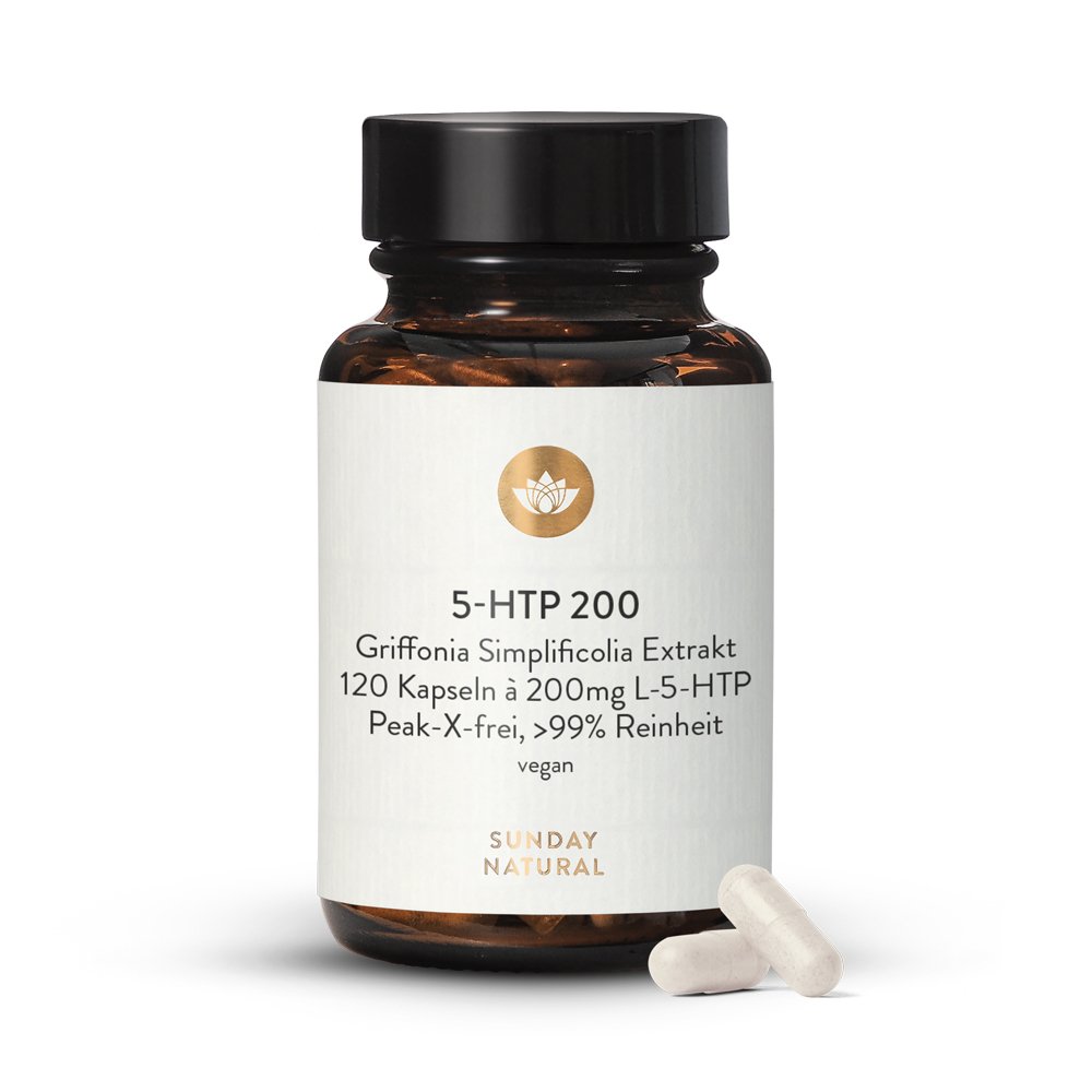 5HTP 200mg Griffonia Simplicifolia vegan 120 Kapseln Sunday Natural