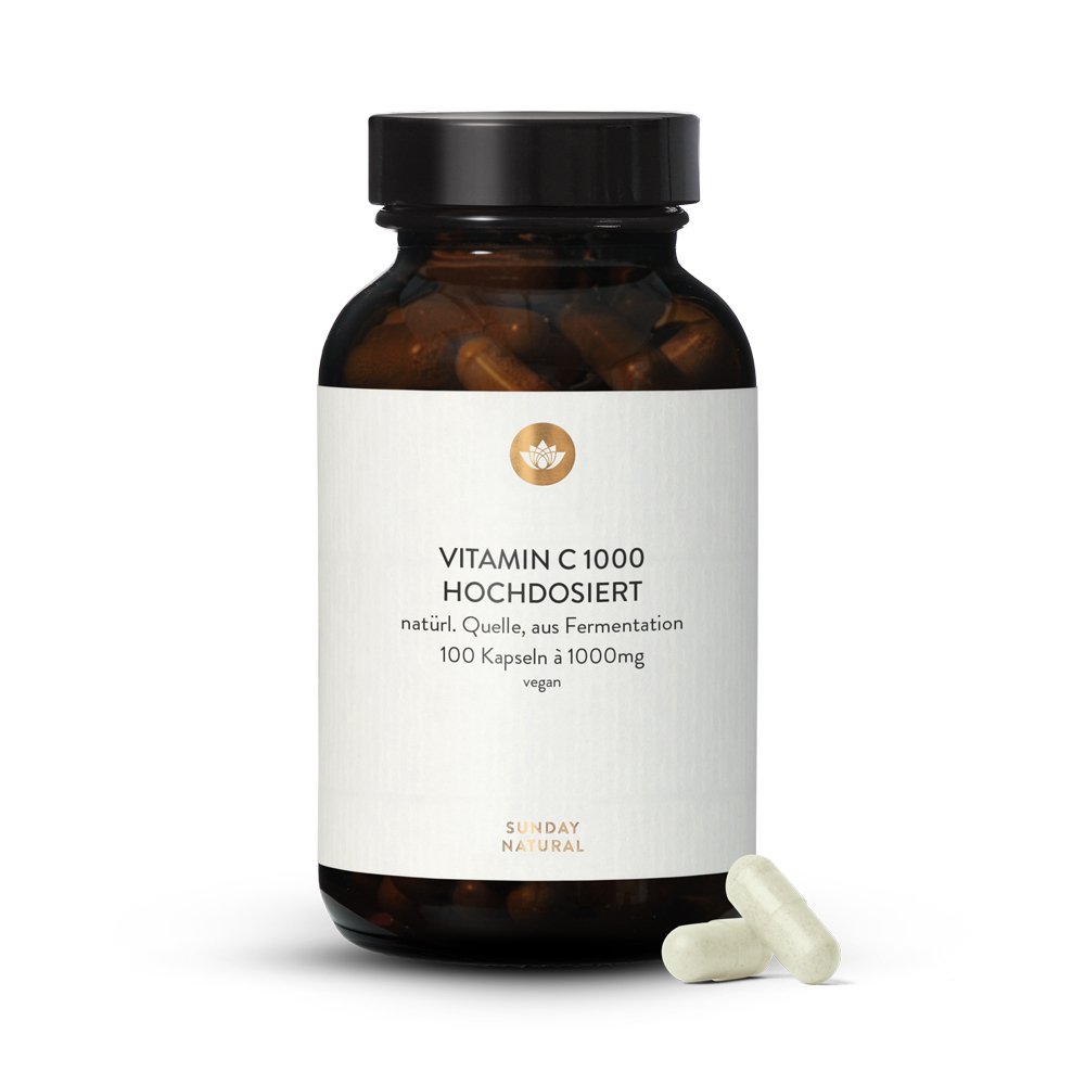 Vitamin C 1000mg Hochdosiert Aus Fermentation 100 Kapseln Sunday Natural