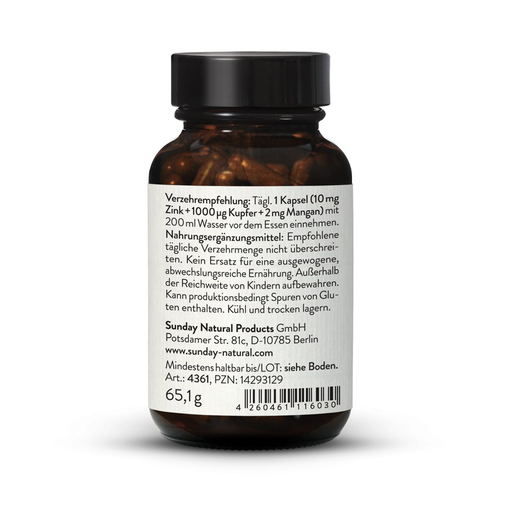 Zink Kupfer Mangan Aus Gekeimtem Buchweizen 100 Kapseln Sunday Natural