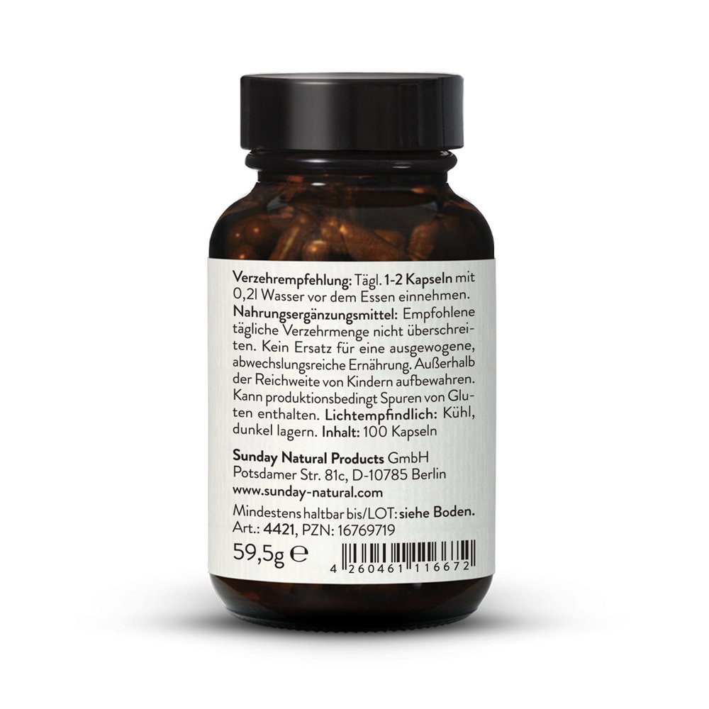 Vitamin B Komplex Naturlich B12 Mh3a Formel 250µg Vegan 2x100 Kapseln Sunday Natural