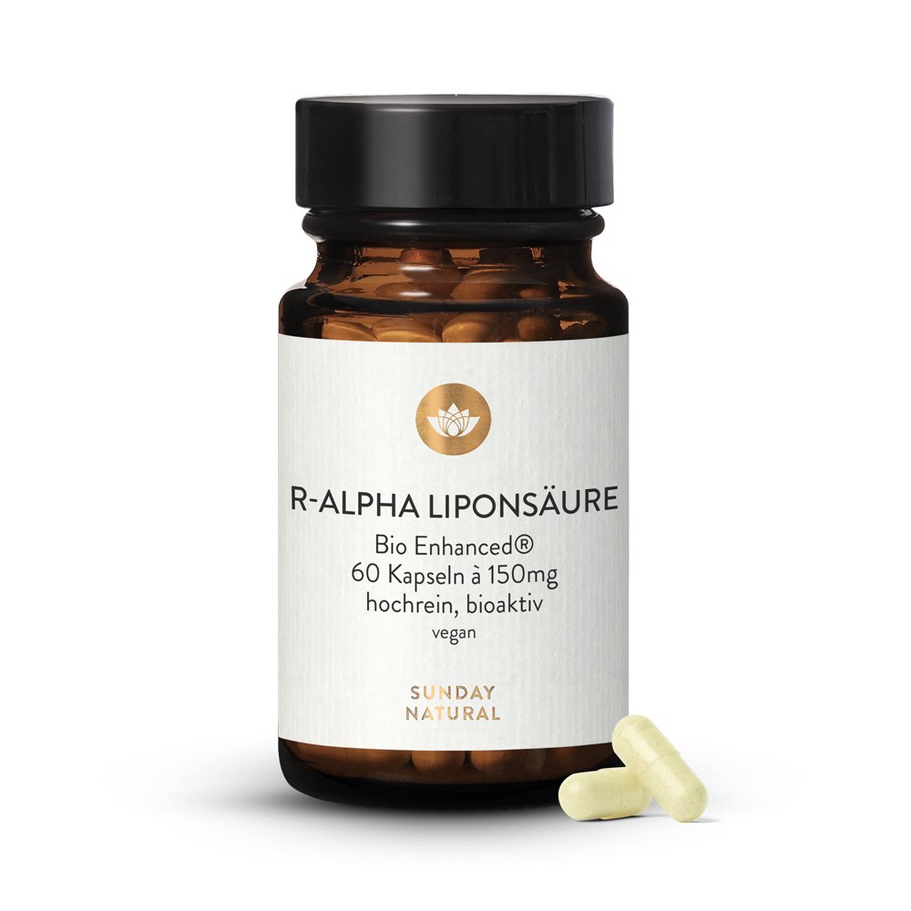 Alpha Liponsaure Patentierte R Form 21x Bioaktiver Als Freie R Ala Vegan 60 Kapseln Sunday Natural Sunday Natural