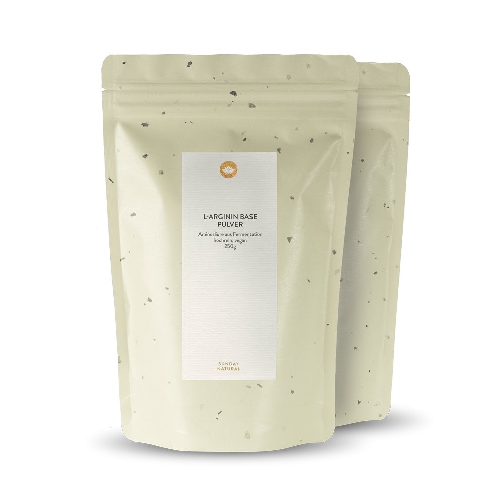 l arginin base aminosaure aus fermentation hochrein vegan 2x250g pulver sunday natural
