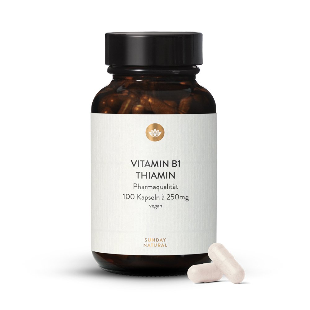 Vitamin B1 100mg Thiamin Großpackung für 1/2 Jahr 180 Tabletten vegan 