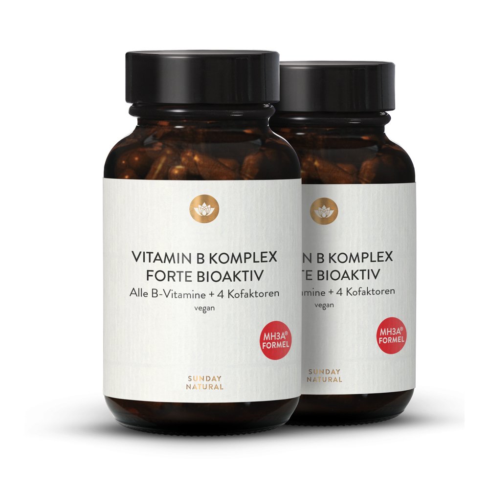Vitamin B Komplex Forte Hochdosiert Mit B12 Mh3a Kofaktoren 2x60 Kapseln Sunday Natural