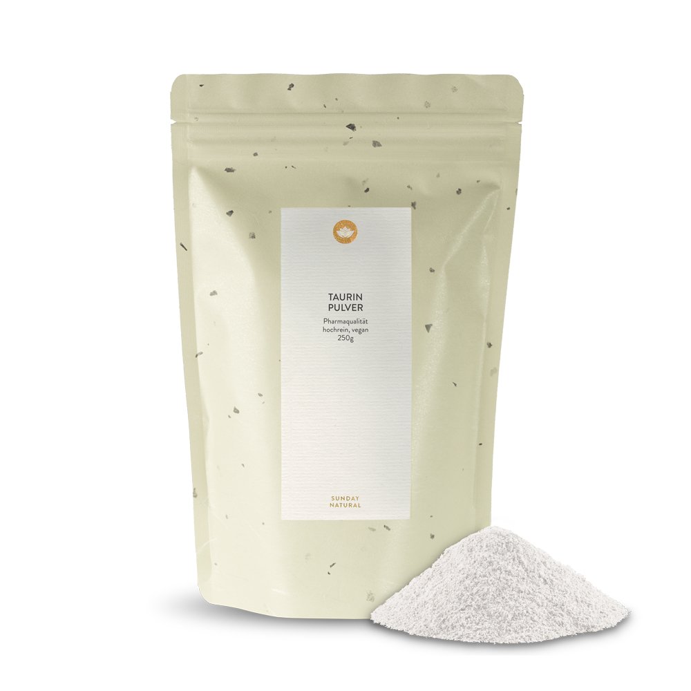 Taurin Pulver Hochrein Vegan Pharmaqualitat Ohne Zusatze 250g Sunday Natural