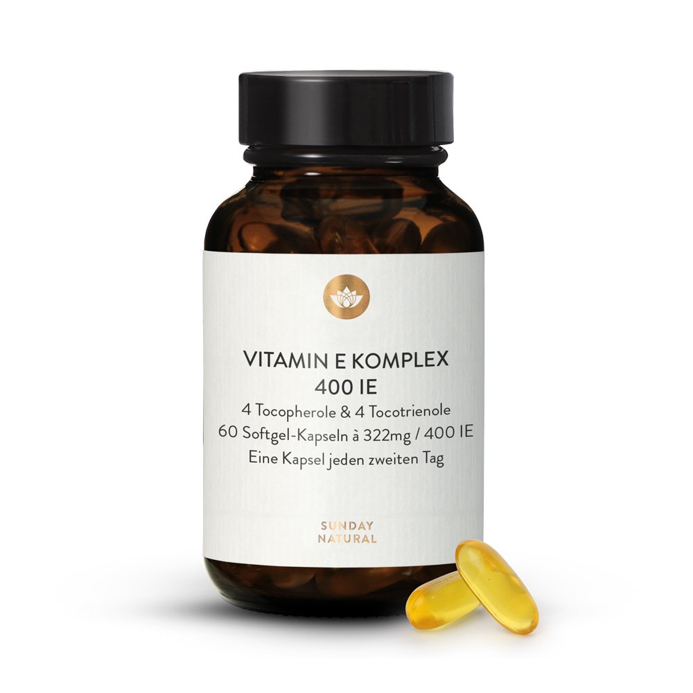 Vitamin E 400 Ie Komplex Hochdosiert Naturlich 60 Kapseln Sunday Natural