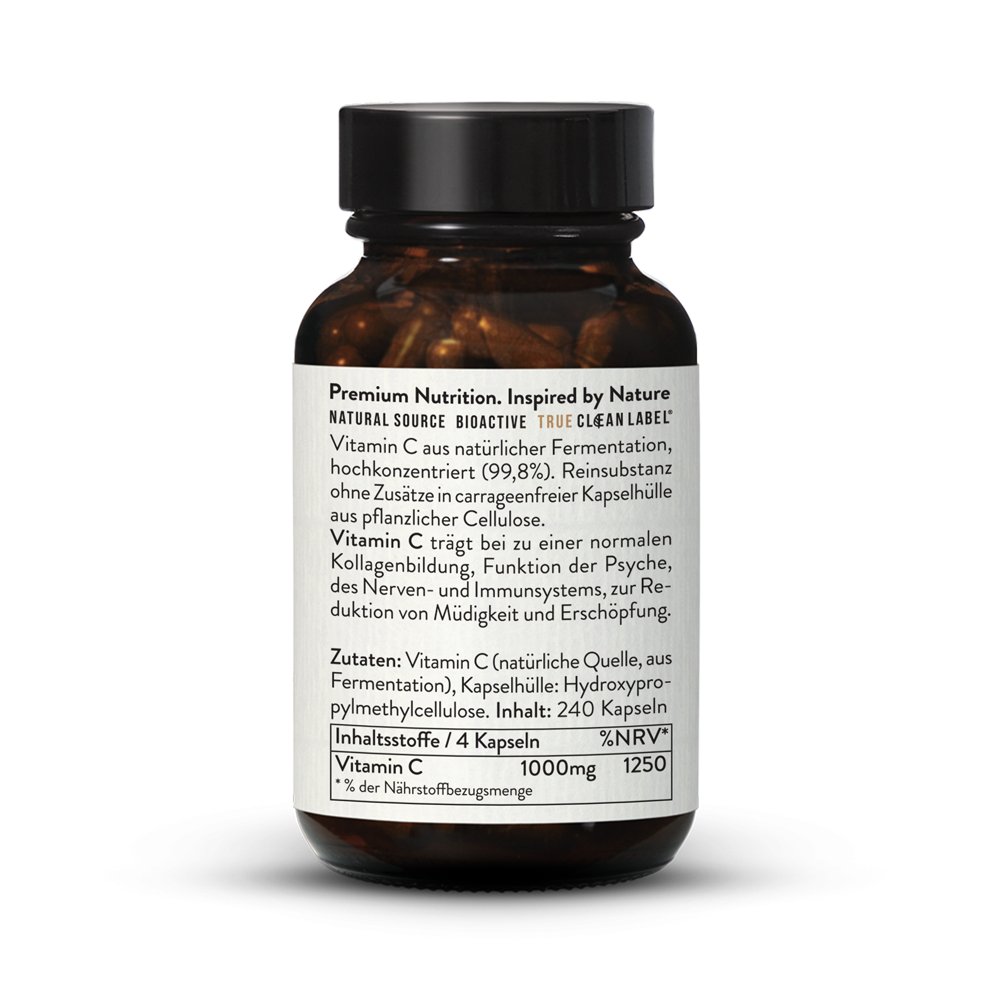 Vitamin C 250mg Naturlich Aus Fermentation 240 Kapseln Sunday Natural