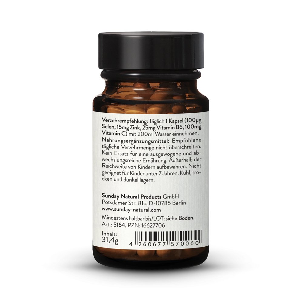Zink Selen Kofaktoren Vitamin C Und Vitamin B6 2 X 120 Kapseln Sunday Natural