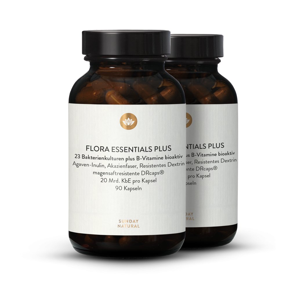 Flora Essentials Plus 23 Bakterienstämme + B Vit. 2x90 Kapseln Sunday Natural