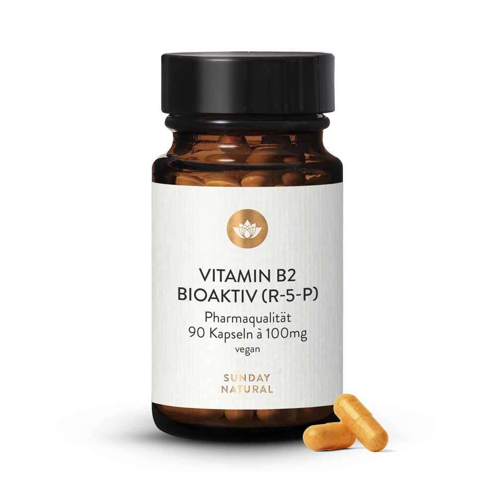 Vitamin B2 100mg Bioaktives R5p Hochdosiert Vegan 90 Kapseln Sunday Natural