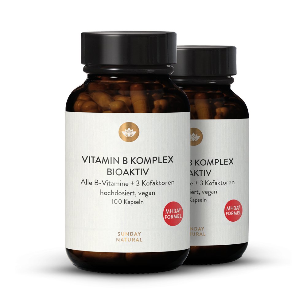 Vitamin B Komplex Bioaktiv Hochdosiert Set 2x100 Kapseln Sunday Natural