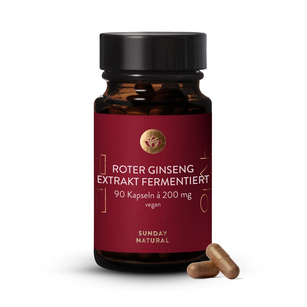 Koreanischer Roter Ginseng Wurzel Panax 1500 Mg - 90 Kapseln, Vollspektrum, Haltbar Bis 2026