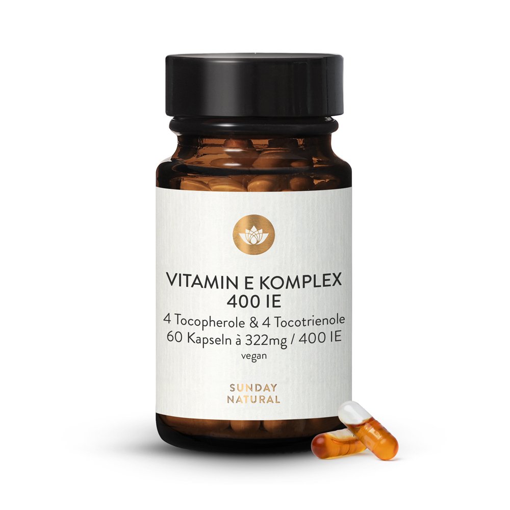 Vitamin E 400 IE Komplex hochdosiert, natürlich 60 Kapseln