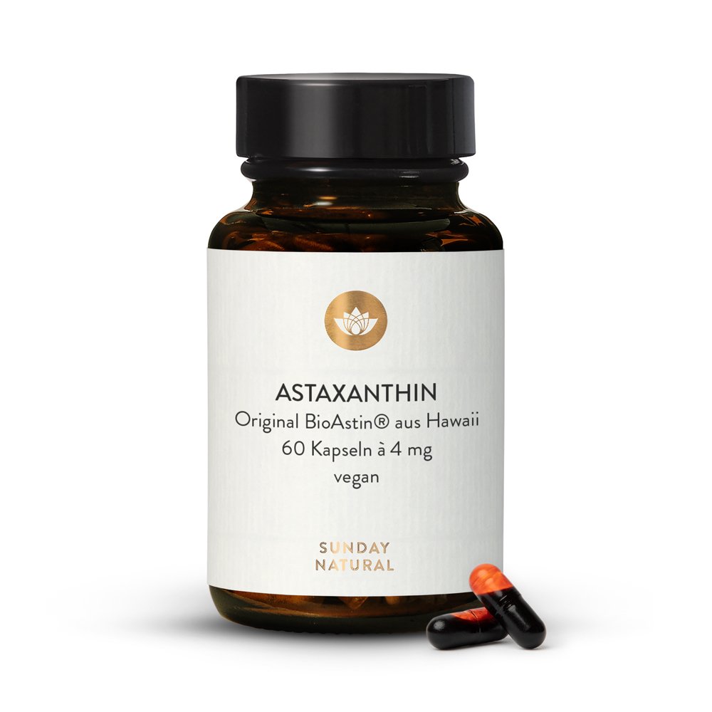 Astaxanthin 4mg BioAstin aus Algen Hawaii 60 vegane Kapseln Sunday