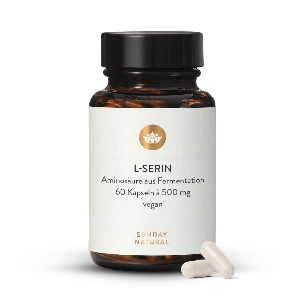 LSerine 500mg. Vegan Amino Acid. 60 Capsules Sunday Natural